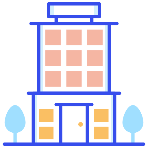 College, library, school building, secondary school icon
